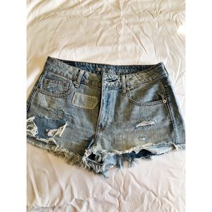 American Eagle Hi Rise Shortie jean shorts